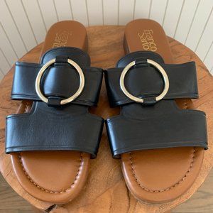 Franco Sarto Black Leather Sandal